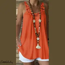 Fashion Solid Blouse Women O Neck Lace Hollow Sleeveless Casual Summer Loose Blouse Top Shirt Tunic lace hollow bowknot blouse