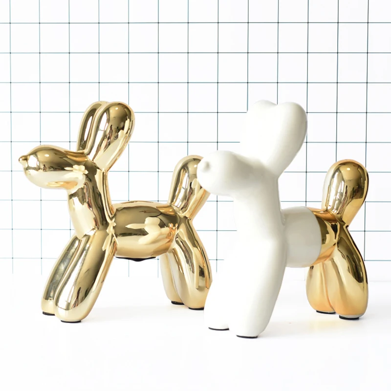 

European Modern Creative Living Room Tv Cabinet Ceramic Balloon Dog Wine Cabinet Decoration Light Luxury Wedding Decoration