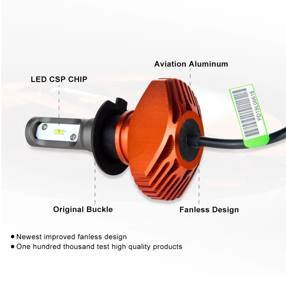 Foxcnsun 1 шт. светодиодный H7 светодиодный H4 Hi короче спереди и длиннее сзади) фары дальнего и ближнего света лампы безвентиляторный H1 H3 H11 H8 H9 9005 HB3 9006 HB4 12V 24V 40 Вт 8000LM 6500 к CSP