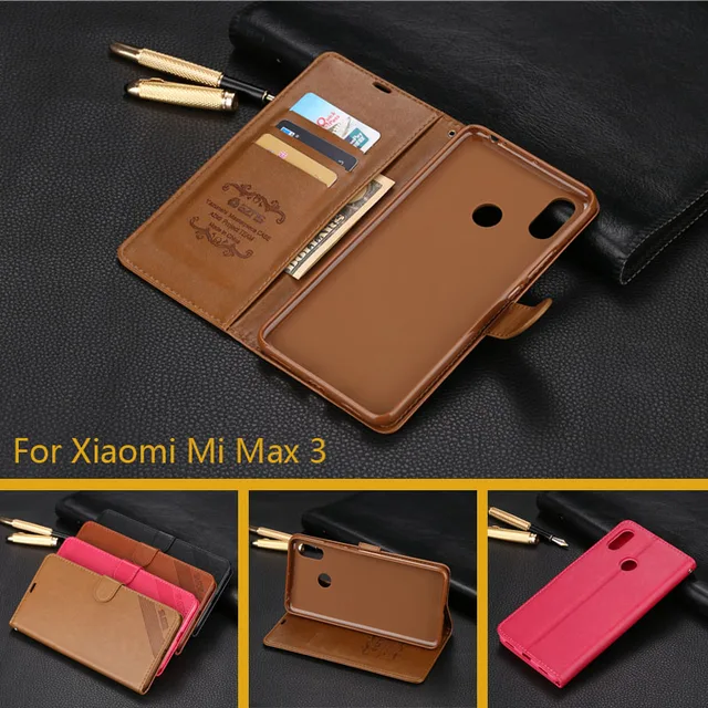 Cheap Luxury Wallet Case For Xiaomi Mi Max 3 Book Flip Cover PU Leather Stand Phone Bags Cases For Xiaomi Mi Max 3