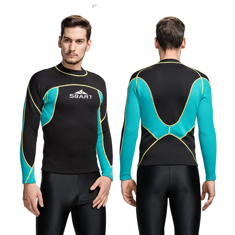 SBART 2 мм Wetsuit рубашка для мужчин s неопреновые футболки гидрокостюмы для серфинга Топ для мужчин Дайвинг Плавание Футболка Surf длинный рукав Рашгард Q739