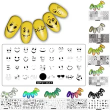 1 個長方形スタンププレートネイルアートスタンピング花笑顔画像プレート DIY スタンプテンプレート SPV シリーズネイルステンシルツールキット(China)