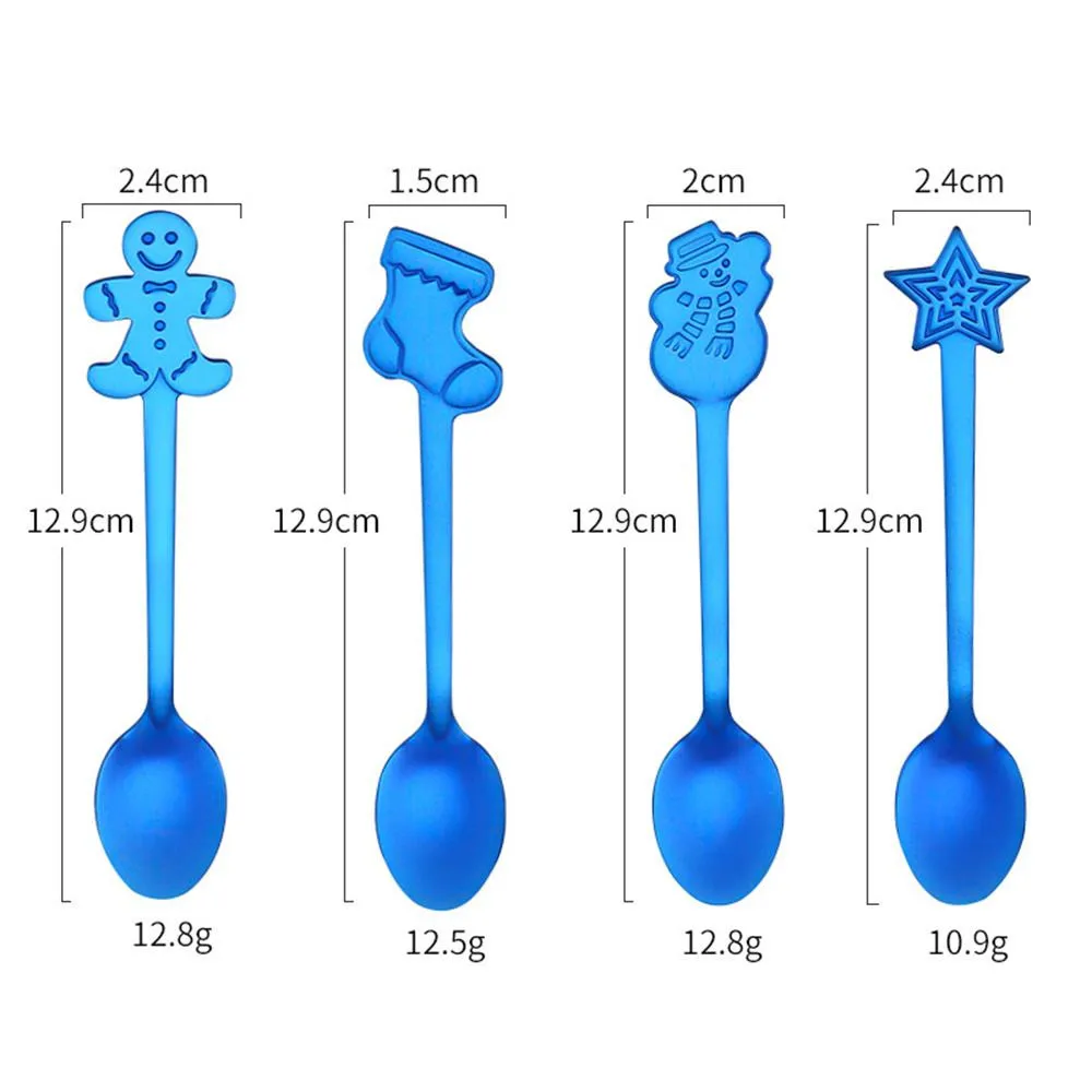 Нержавеющая сталь Рождественская серия кофе мед ложка десерт чайные ложки рождественские подарки