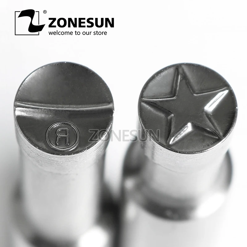 

ZONESUN Star Sugar Tablet Press 3D Punch Mold Candy Milk Salt Punching Custom Logo Tablet Punch Die TDP0/5 Making Machine