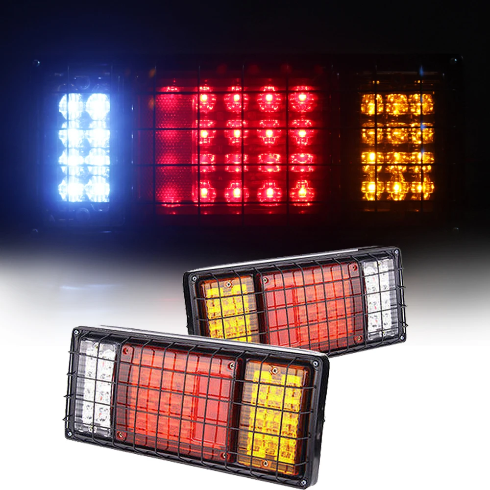 2PCS 24V Truck LED Tail Light Rear Lamp Stop Reverse Safety Indicator Fog Lights Waterproof For Trailer Car Truck Taillights (5)