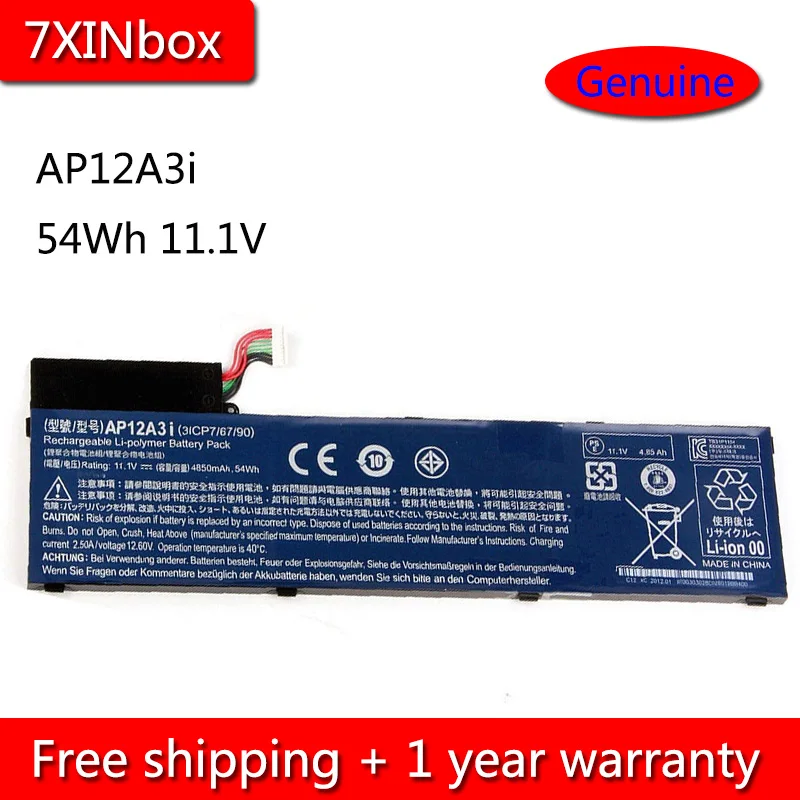 7XINbox 54Wh 11 1 V AP12A3i AP12A4i Аккумулятор для ноутбука Acer Aspire Timeline U M3 M5 M5-481TG-6814 M5-481 M5-581 W700