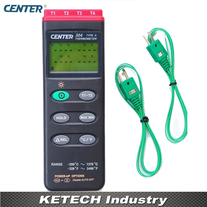 4 Channels Input Thermocouple Thermometer CENTER304