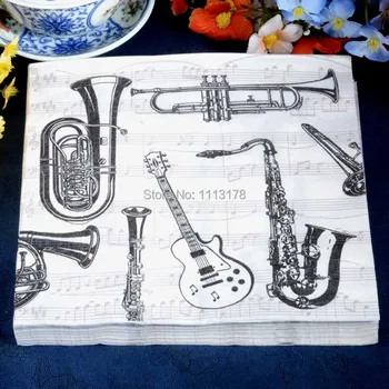 

musical instrument paper towels Wedding napkins Color Napkin Paper 60% Virgin Wood napkin free shipping