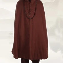 Теплый плащ для медитации бархатный буддистский религиозный буддизм мантия накидки монахи Халаты пальто зимняя одежда для боевых искусств коричневый