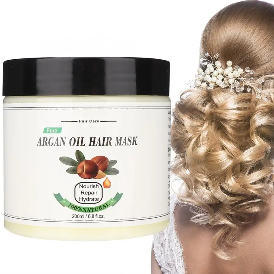 Natural Argan Oil Hair Mask MoisturizingHair Care Cream Repairing Supple Strengthening Dried Damaged Hair Treatment Conditioner