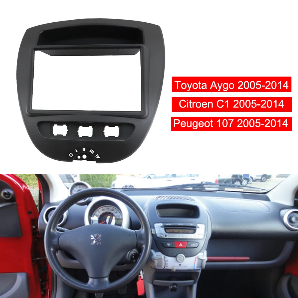2 Din Стерео Радио Фризовая Панель знака Рамка CD Dashboard аудио внутренняя отделка для Toyota Aygo для Citroen C1 для peugeot 107