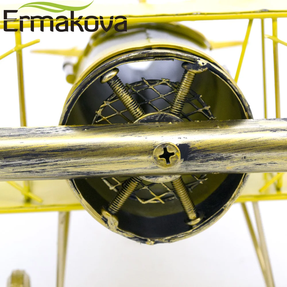 Ермакова Металл ручной работы Ремесла модели самолета, самолетостроение модель биплана домашний декор украшения предметы мебели(желтый цвет