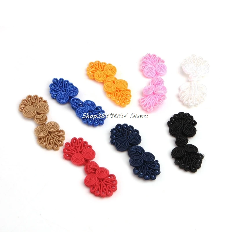 

10 Pairs Beaded Chinese Frog Closure Buttons Knot Fastener Sewing Handmade Craft Drop Shipping