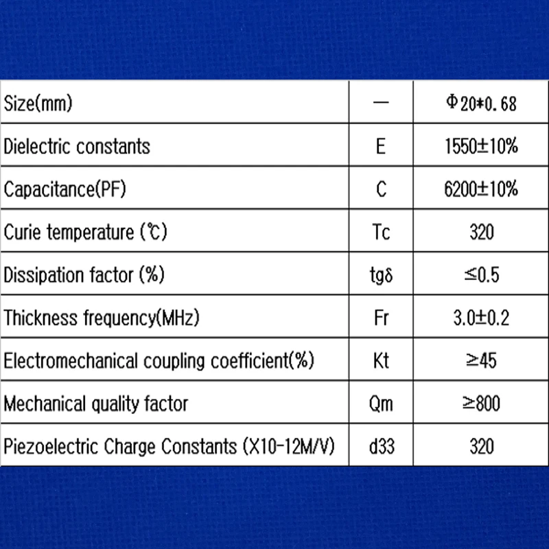 Ультразвуковой Пьезоэлектрический керамический диск 3M 20x0.68mm PZT4 PZT диски кристалл