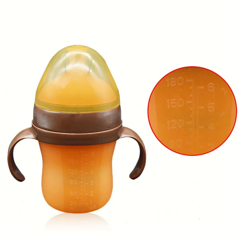 Baby Bottle Breastmilk Wide Neck Soft Silicone Feeding Container Baby