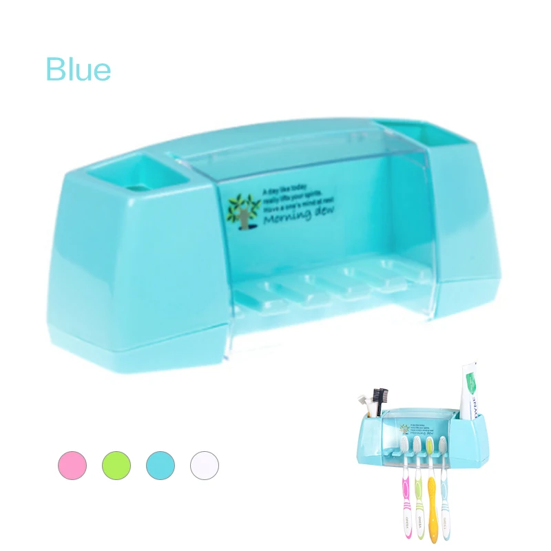 

4 Color multifunctional toothbrush holder storage Bathroom accessories Kitchen Family Wall Stand Toiletries Toothpaste Storage