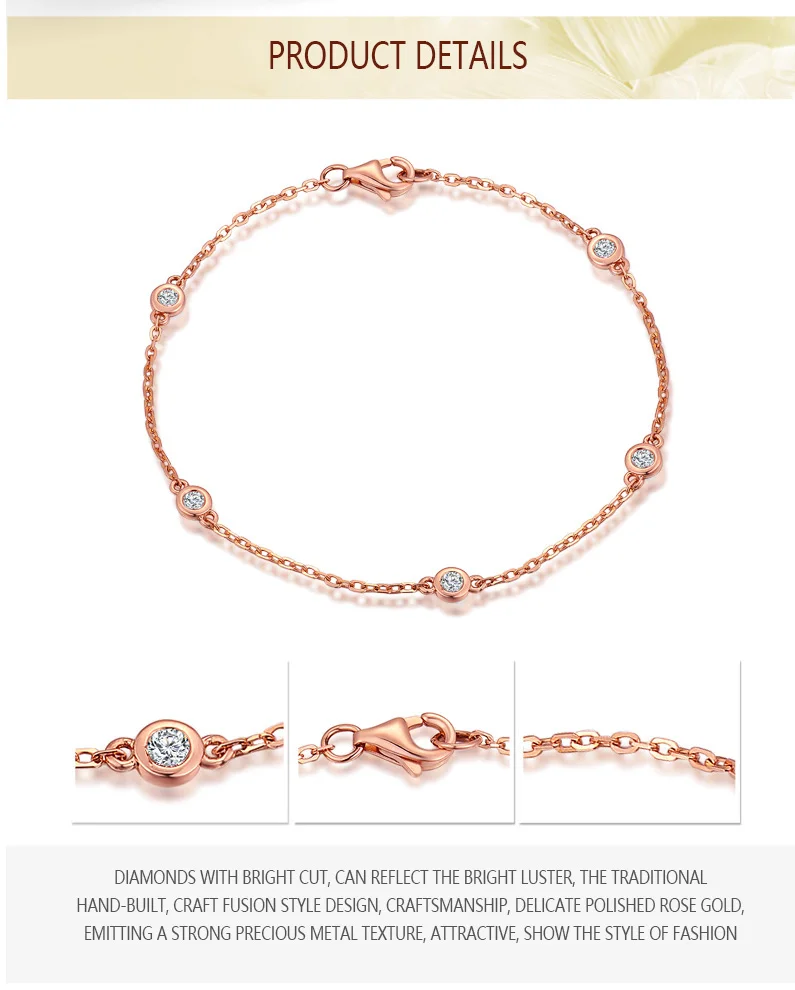 18k Pure Rose Gold Natural Bracelet Women Fashion Bangle Romantic Female Jewelry Girl Gift Party Trendy Hot Sale Good