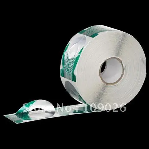 

Free Shipping - Green 500 PCS/Roll Nail Form Guide Forms For UV Gel #NA664