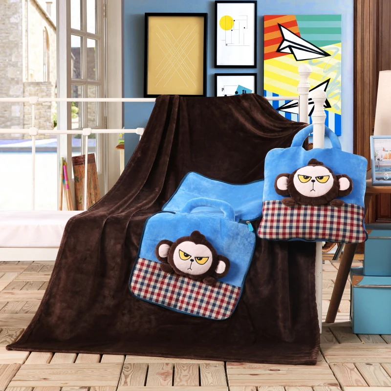 

Dark Grey Little Monkey Design Bedding Plush Toys Doll Car Pillow Blanket Sofa Chair Decorative Throw Pillows Home Decor Bolster