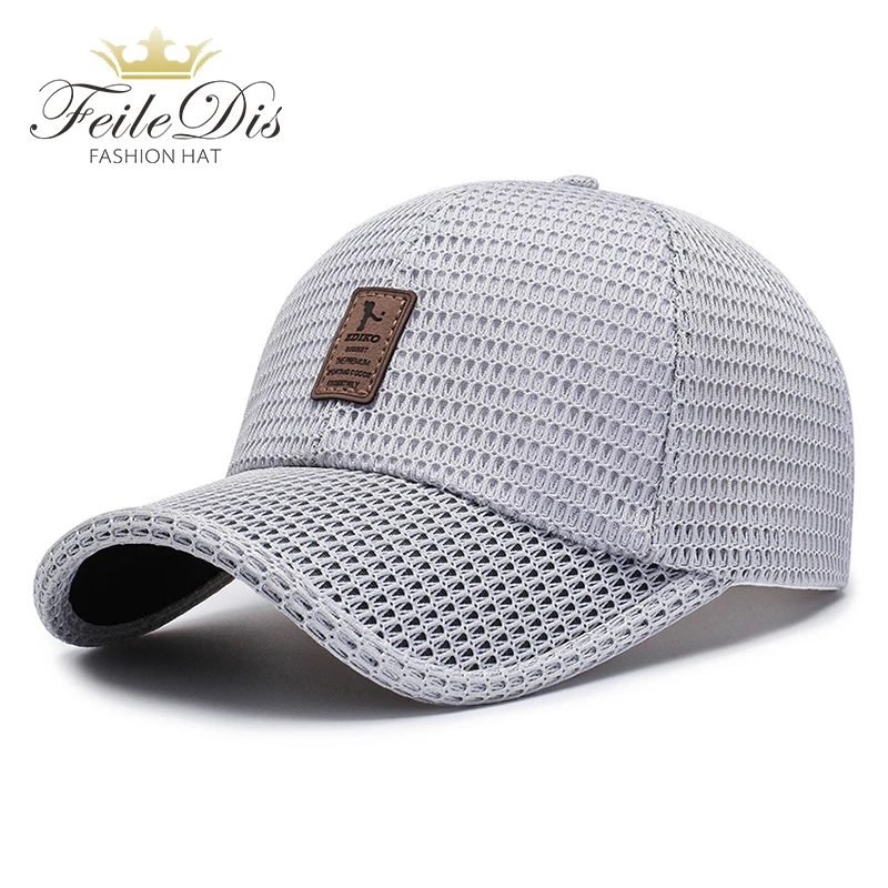 

[FEILEDIS] Men Women Summer Snapback Quick Dry Mesh Baseball Cap Sun Hat Bone Breathable Trucker Hats JMM-20