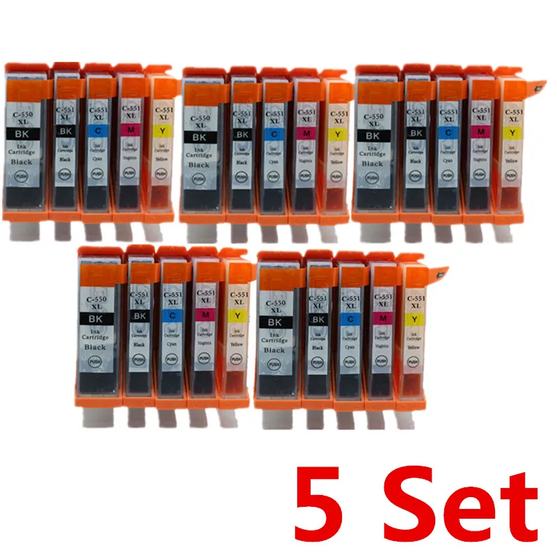 5 Set 5 Color Замена PGI-550 CLI-551 чернильный картридж для Canon PGI-550XL CLI-551XL PGI550 Pixma MG5450 MG5550 MG6450 Ip7250 MX925 MX725 - Цвет: 5 Set 5 Color