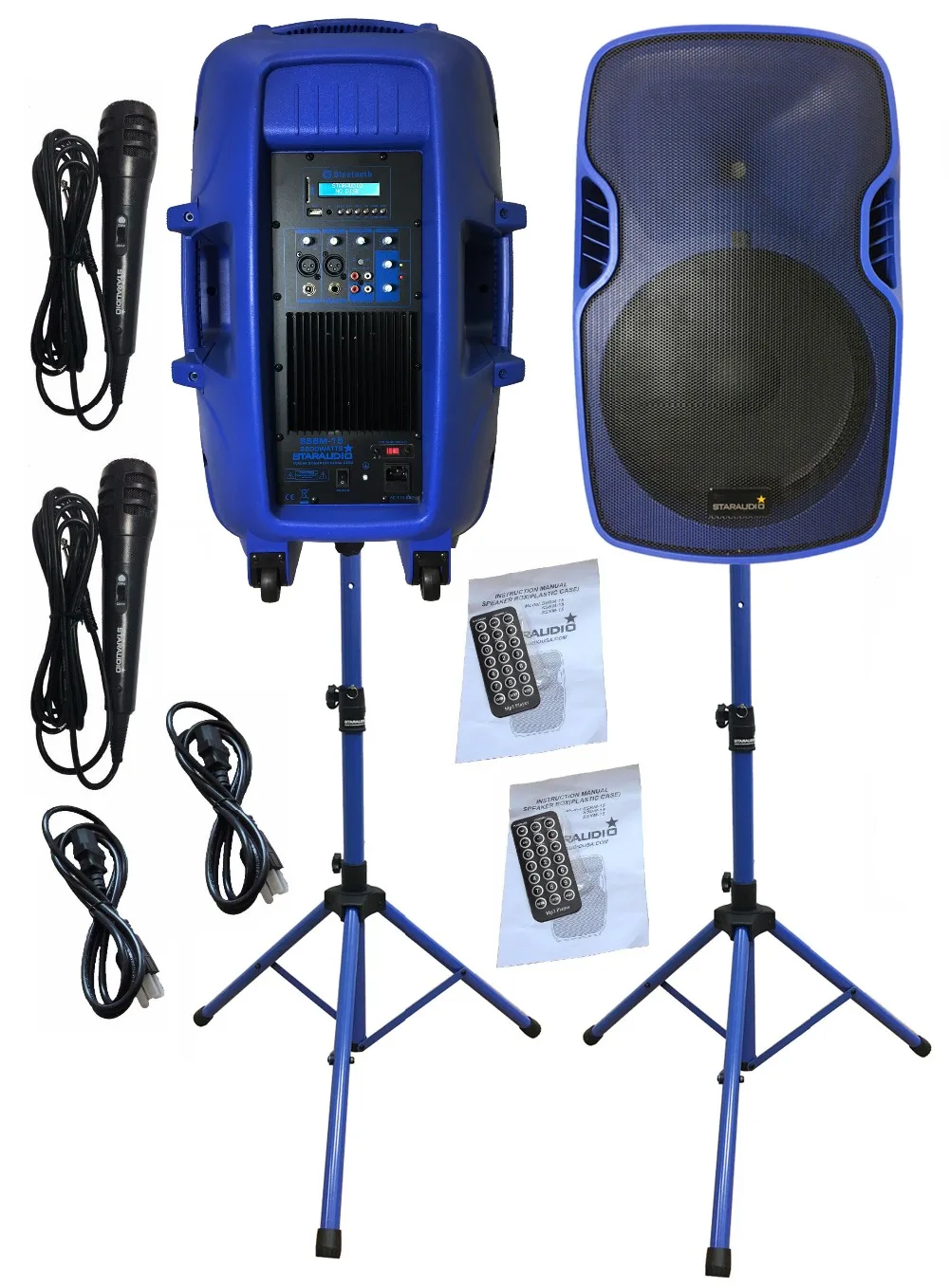 STARAUDIO Dual 15 Inch 3500W Powered Active PA DJ Karaoke Audio