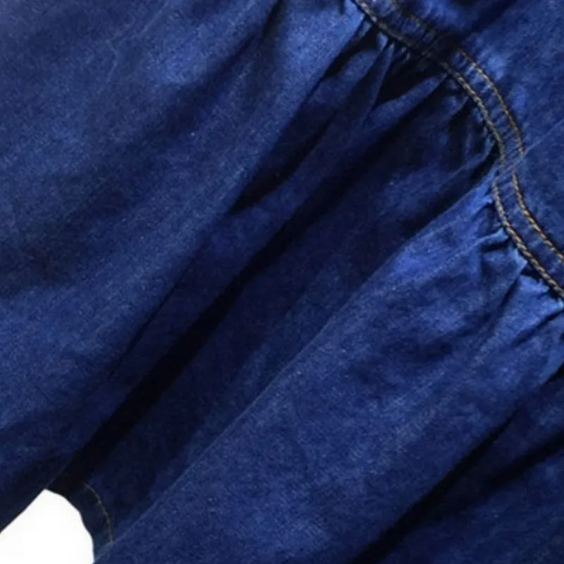 Новинка; весеннее джинсовое мини-платье для беременных; повседневное джинсовое платье в Корейском стиле с длинными рукавами; плиссированные джинсы с высокой талией; платья для беременных; Одежда для беременных