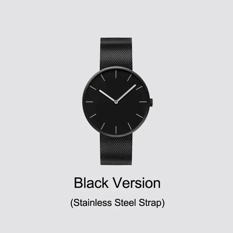 Xiaomi TwentySeventeen, кварцевые наручные часы из нержавеющей стали для мужчин и женщин, водонепроницаемые часы со стальным ремешком, браслет, 3 АТМ, модные часы 2 - Цвет: Black Steel Strap
