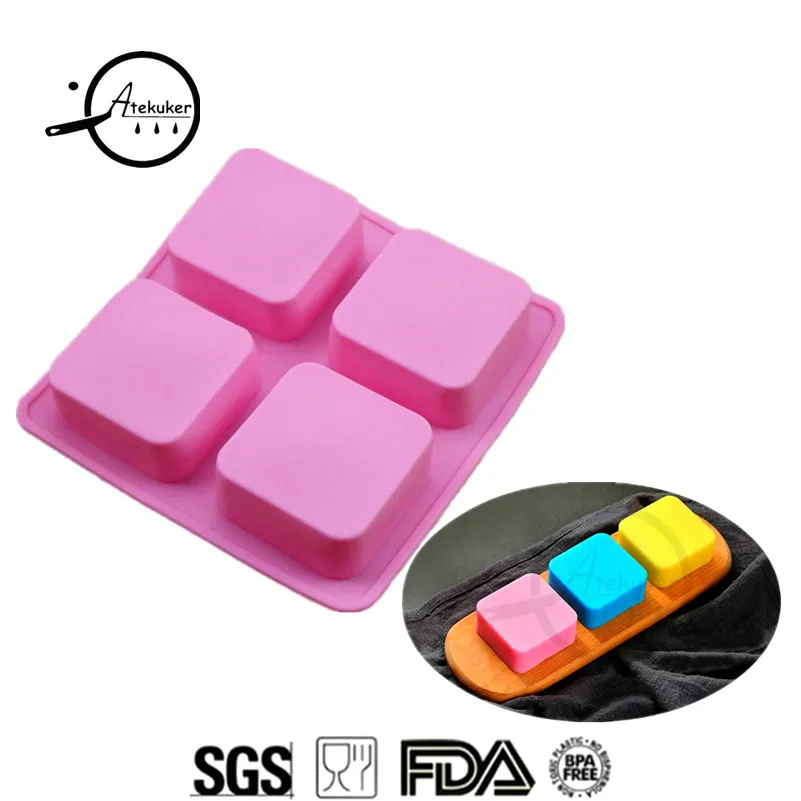 

Atekuker Square Silicone Molds For Soap Making Ice Cube Tray Cake Tools Silicone Baking Molds Soap Form