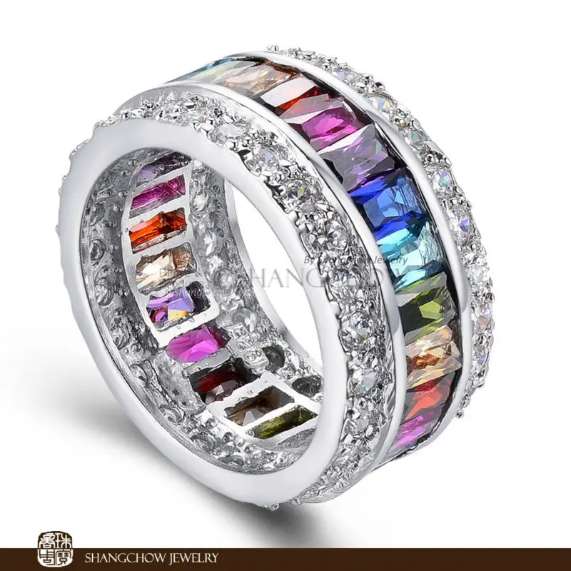 

New Fashion Jewelry Blue, Purple Quartz , Garnet, Morganite, Pink Kunzite 925 Sterling Silver Rings for women evening party Gift