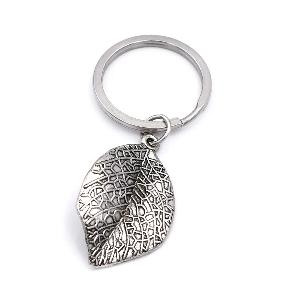 BULK 10 Vintage Leaf Charm Keychain Nauture Lover Jewlery Keyrings