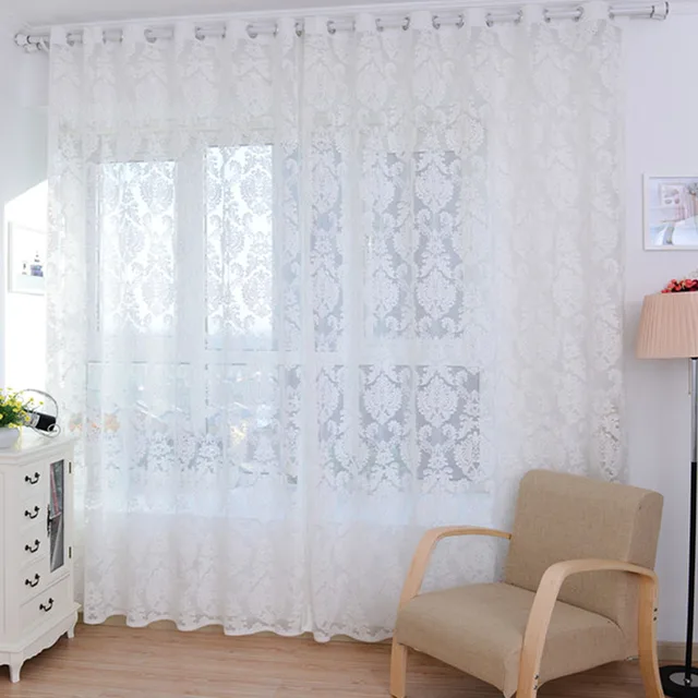 Europese stijl Tulle Deur Gordijn Drape Panel Sheer Sjaal Valletjes ... Europese stijl Tulle Deur Gordijn Drape Panel Sheer Sjaal Valletjes ...