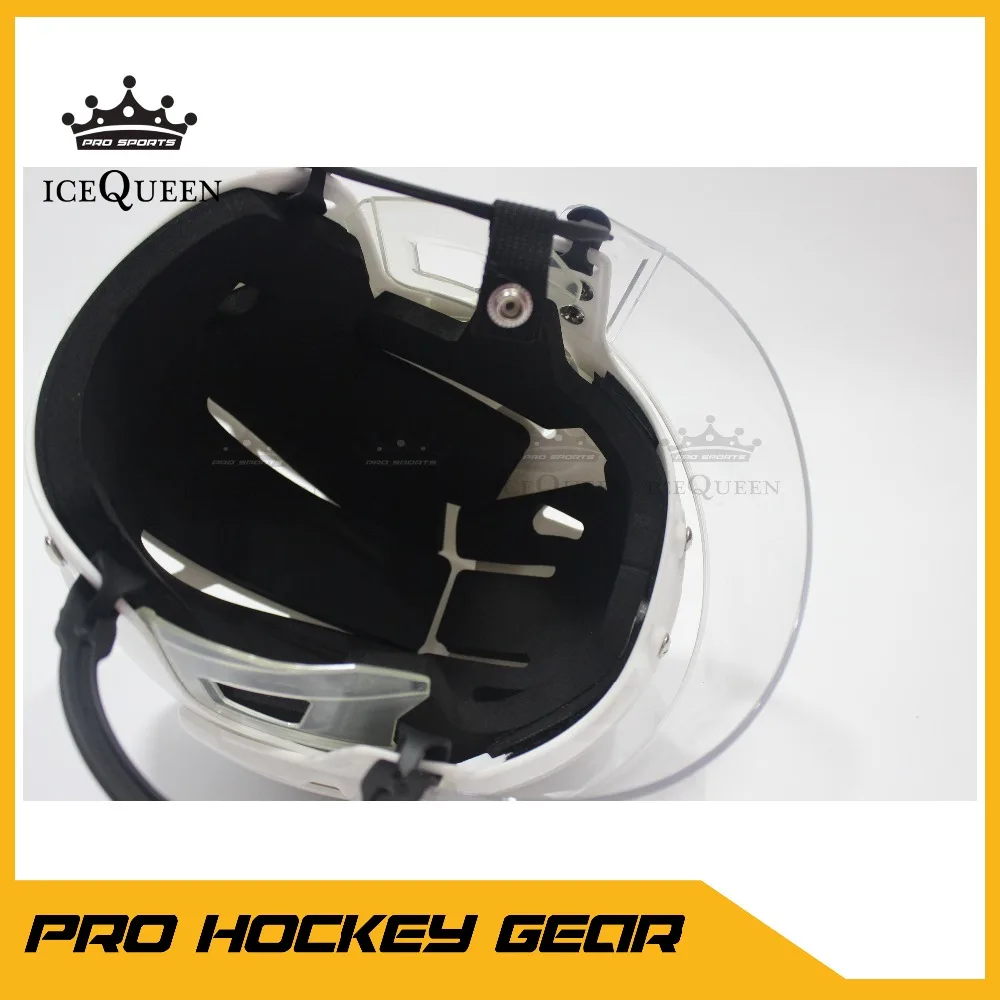 Высокое качество хоккейная команда использовать черный и белый цвет хоккейный шлем с козырьком клетка
