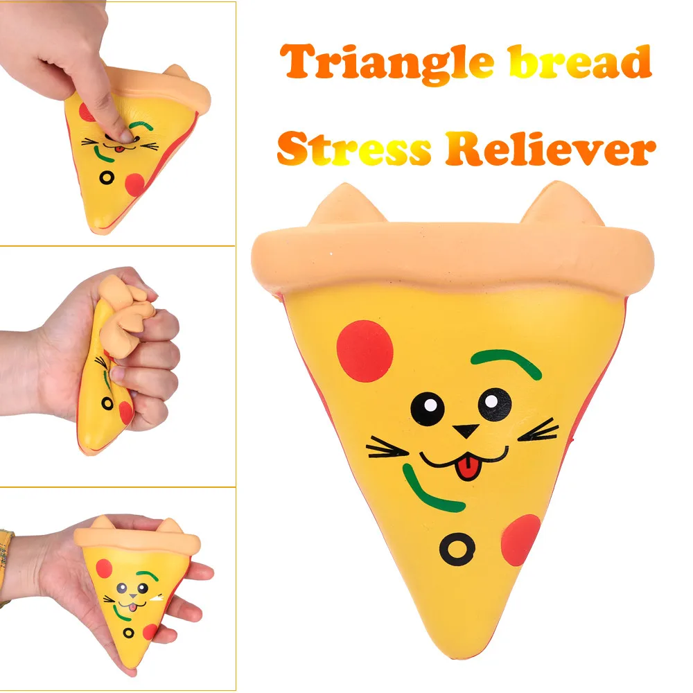 Kawaii Cat треугольные пиццы медленно поднимающийся ароматизированный облегчить стресс игрушка для детей, игрушка для снятия стресса