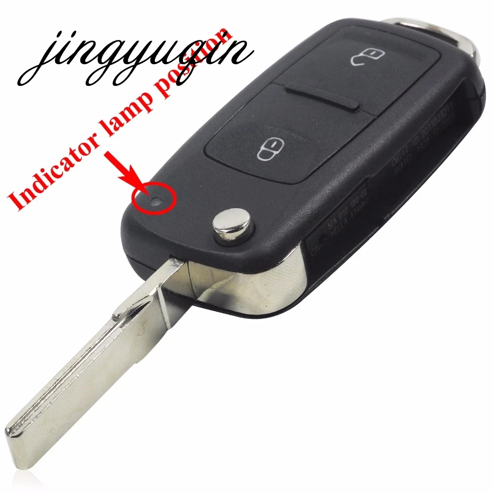 

jingyuqin 20pcs/lot Flip Key Case For New VW Transporter Polo GOLF 202AD 202H Folding Remote key Shell Fob 2/3/4 Button