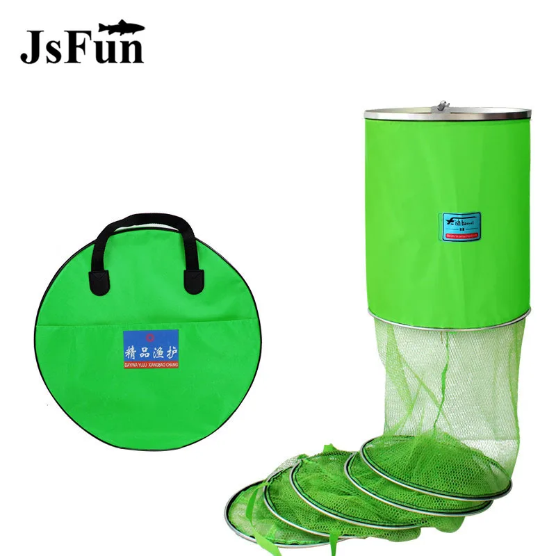 

Folding Round Aluminium Alloy Frame Nylon Mesh Fish Shrimp Trap Case Fishing Net with Stick Fishing Tackle Accessory FO265