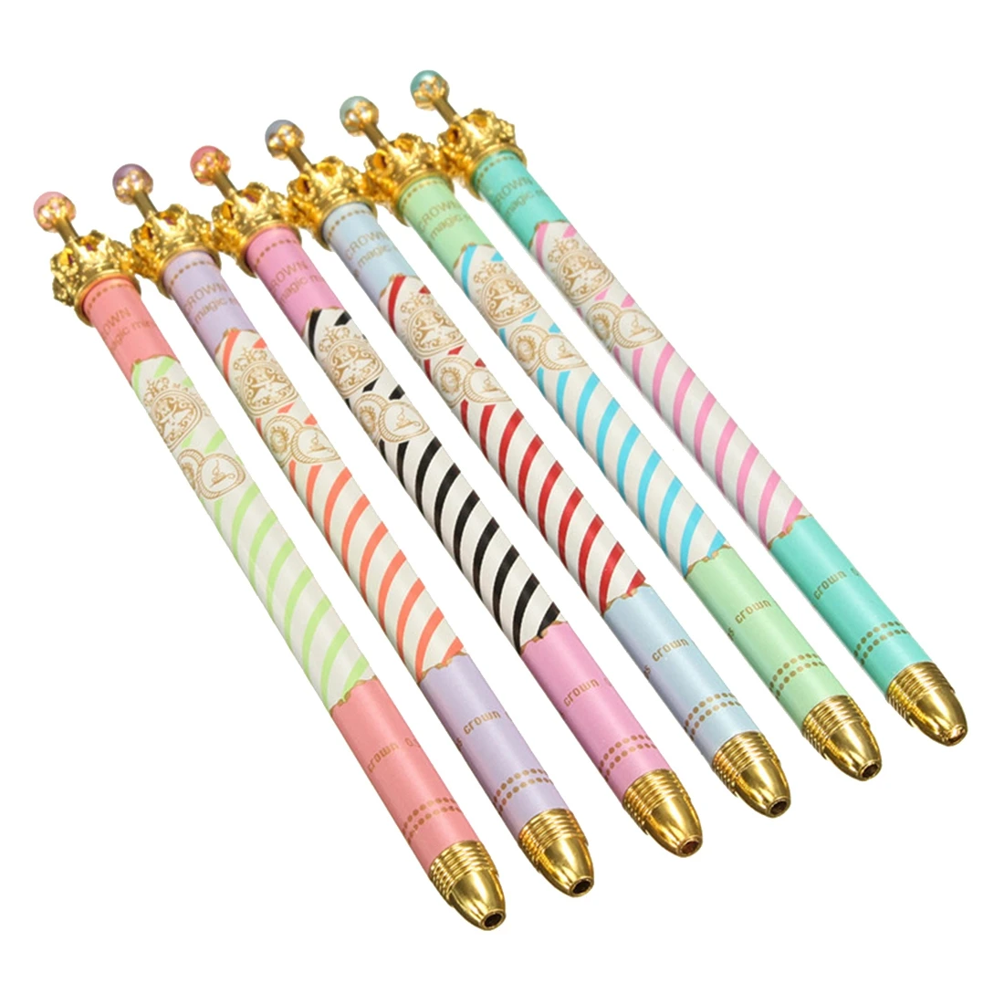

6pcs Stylus Gel Pens Ballpoint Pen Ballpoint Pens Crown Kids Gift