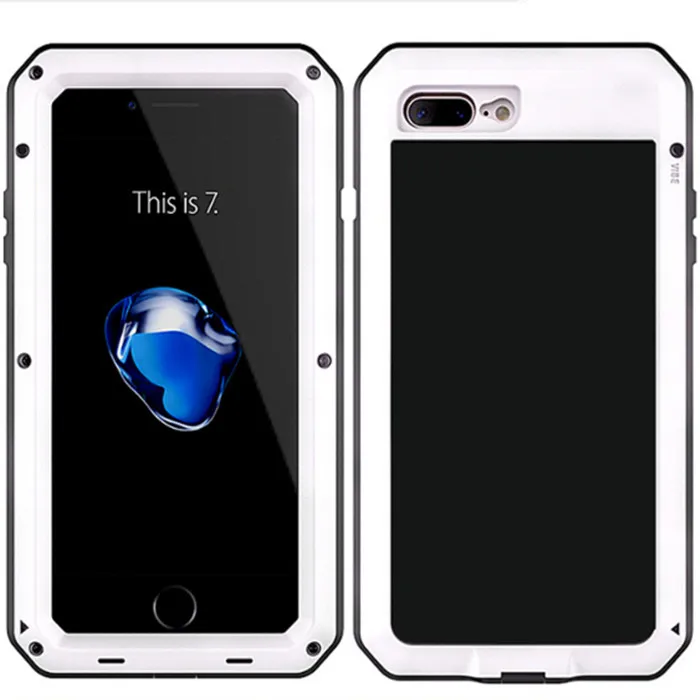Сверхмощный 360 Полный корпус Doom Броня водонепроницаемый металлический чехол для iPhone 11 Pro Max XR 6 6S 7 8 Plus X 5S SE XS MAX противоударный чехол - Цвет: Белый