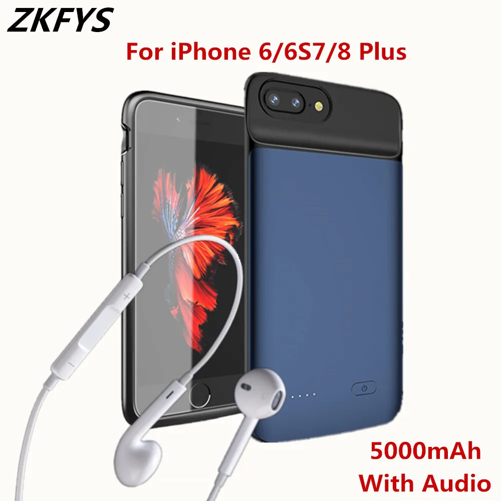 Внешнее зарядное устройство ZKFYS 5000 мАч чехлы для iPhone 8 7 6 6S Plus чехол аккумулятора
