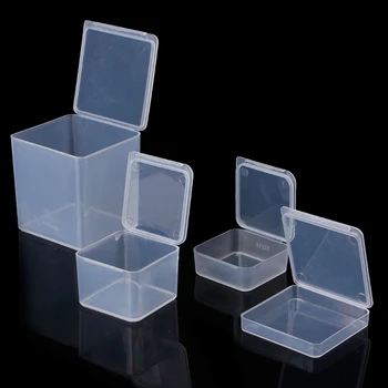 

Plastic Square Clear Plastic Containers Jewelry Beads Storage Ring Case necklace Organizer Jewelry Storage Boxes