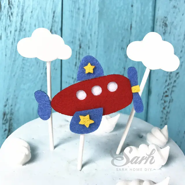 Bling Train Plane Sign Cake Topper Happy Birthday Rabbit Train
