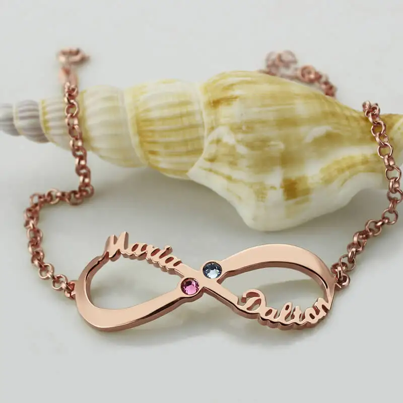 Ailin Personalized Rose Gold Color Infinity Bracelet Birthstone Name Ailin Personalized Rose Gold Color Infinity Bracelet Birthstone Name For Women Mother Day Gift In Strand Bracelets From Jewelry Accessories On