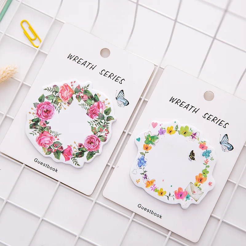 

3 pcs Romantic Sakura Beautiful Flowers Self-Adhesive N Times Memo Pad Sticky Notes Bookmark School Office Supply