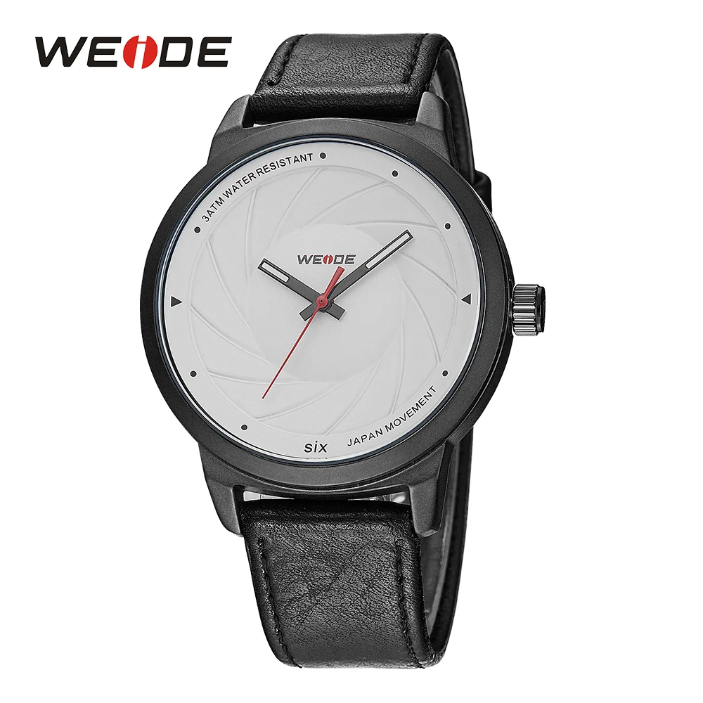 WEIDE Men's Sports Casual Outdoor Watch Analog Leather Black Strap Quartz Man Clock Army Military Wristwatches Hour Cheap Model