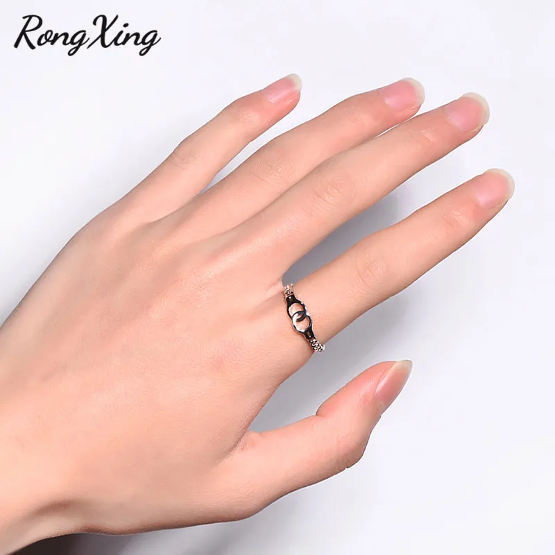 RongXing шикарные звенья цепи дизайн круг Скрещенные кольца для мужчин и женщин