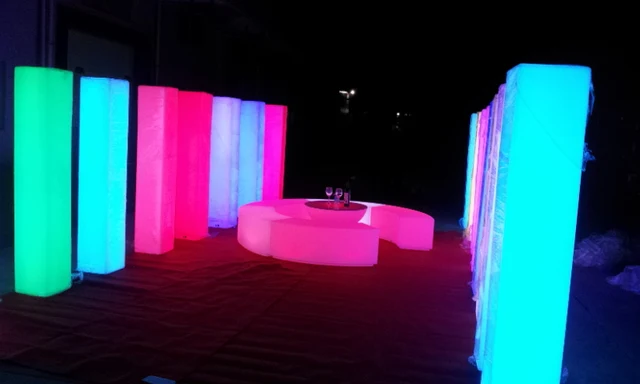 Led Light Pillars Remote Control Color Conversion Square Led Light Pillars Remote Control Color Conversion Square Indoor And Outdoor Decorative Lighting