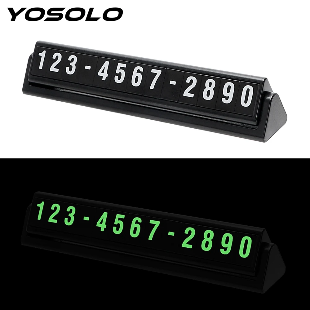 YOSOLO Luminous Car Temporary Parking Card Hidden Phone Number Parking