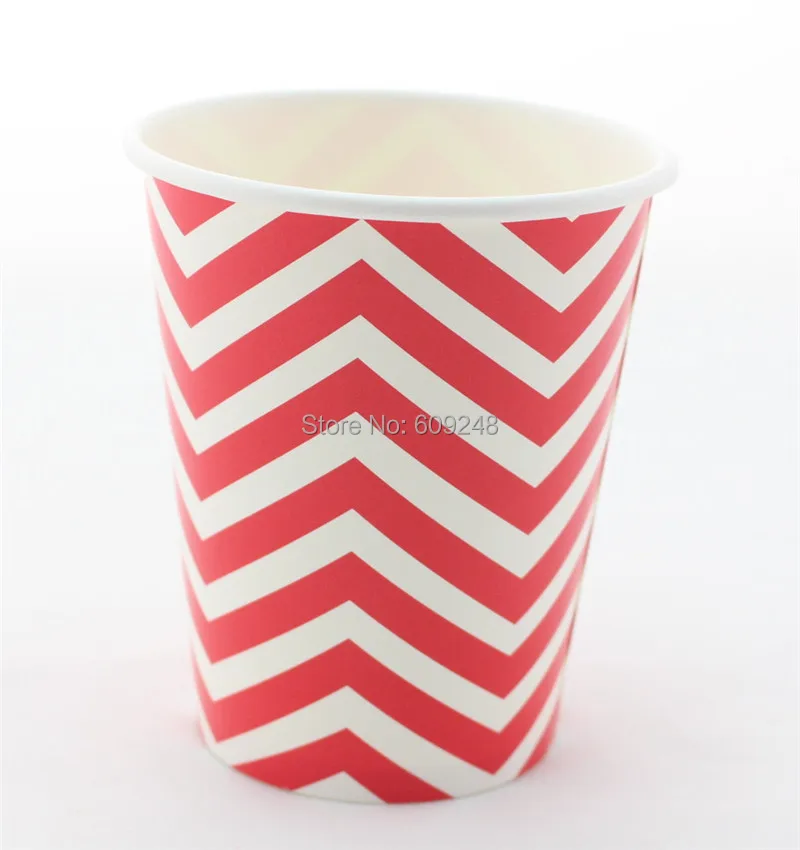 

60pcs 90Z Christmas Wedding Birthday Red Party Chevron Paper Cups Drinking Wholesale,3 Days Delivery on Orders over $100