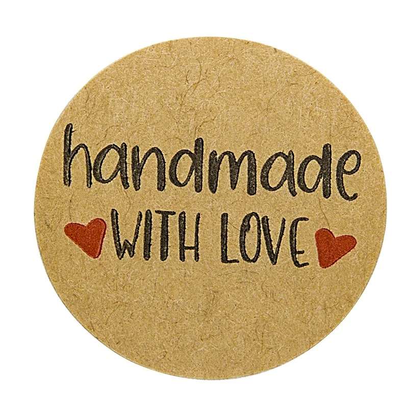 1000Pcs 1Inch Round handmade with love Stickers Label, happy planner Stickers for Scrapbooking letter stickers Home Decor