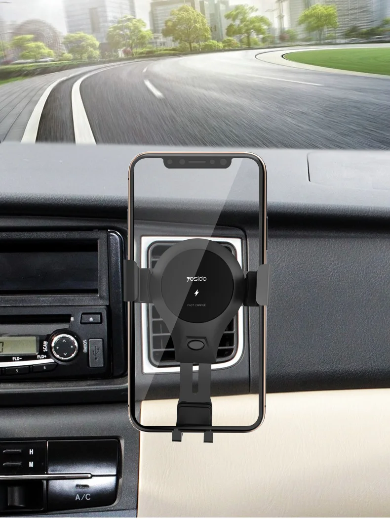 Car Qi Wireless Fast Charger Gravity Car Phone Holder Stand (14)